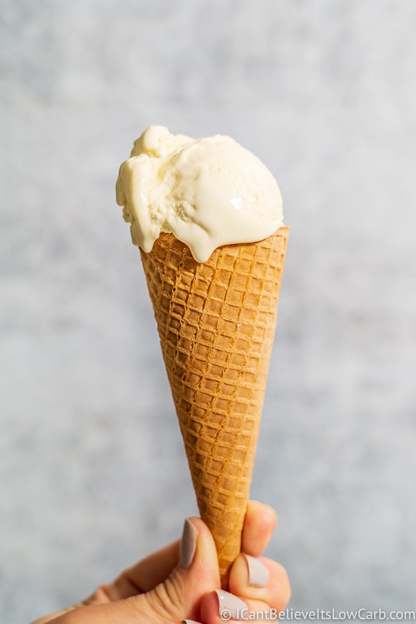 Low Carb Vanilla Ice Cream Cone
