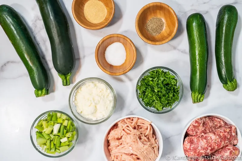 Ingredients for Keto Zucchini Boats