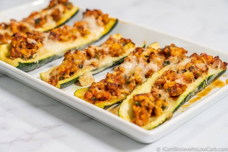 Keto Sausage Stuffed Zucchini Boats Recipe - Easy & Low Carb