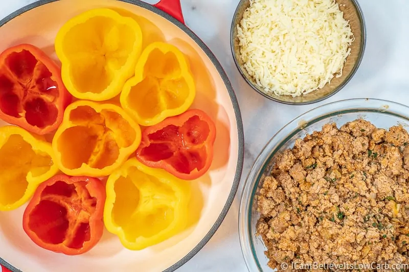 Ingredients for Low Carb Keto Stuffed Peppers