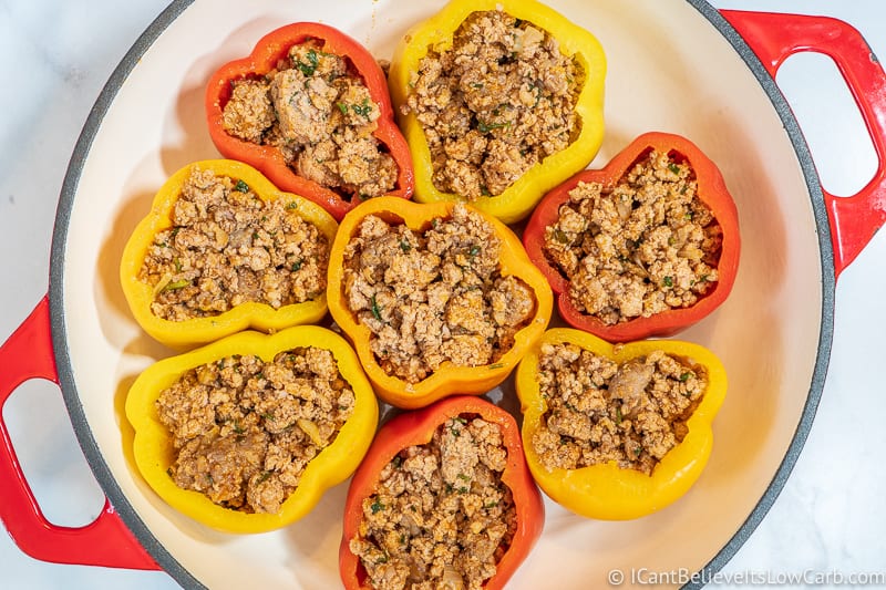 Low Carb Stuffed Bell Peppers before cooking