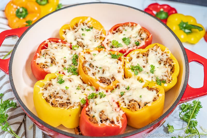 Easiest Keto Stuffed Peppers - Low Carb Bell Peppers