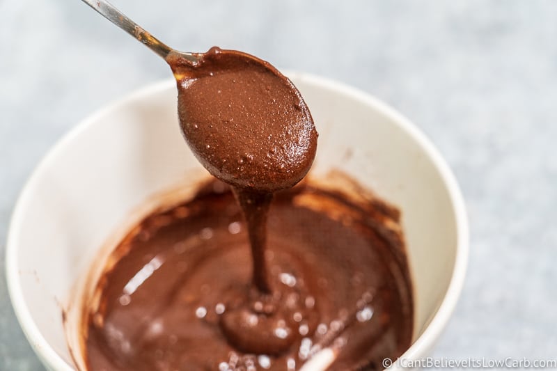 Chocolate Peanut Butter mixture on a spoon