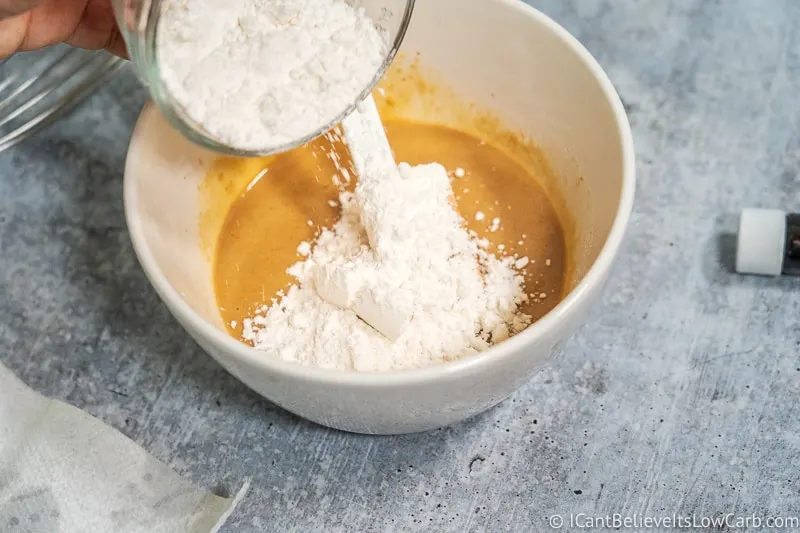 Adding powered swerve to peanut butter mixture