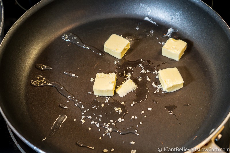 melting butter for garlic Pork Chops
