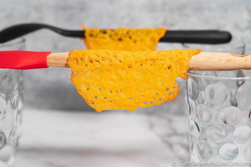 Hanging Cheese Taco Shells to shape