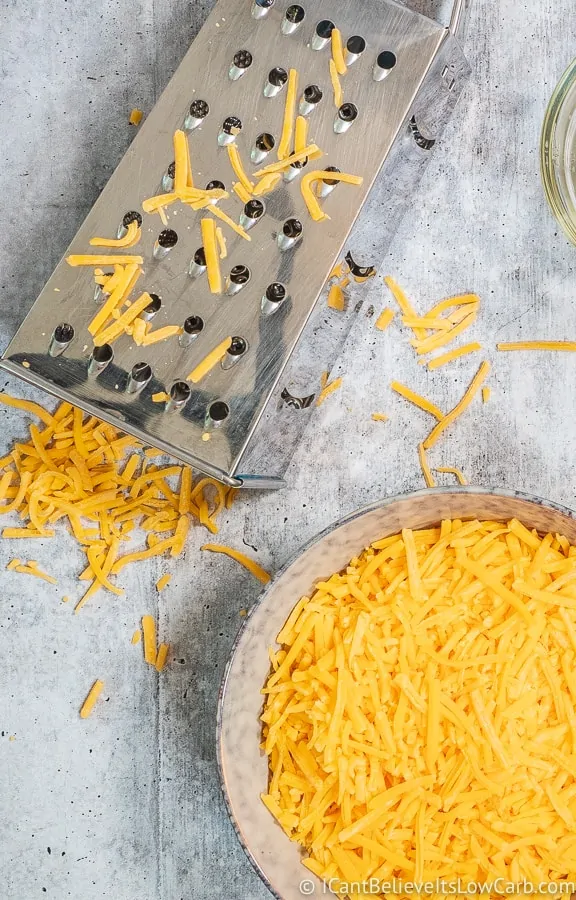 Shredded Cheddar Cheese in a bowl