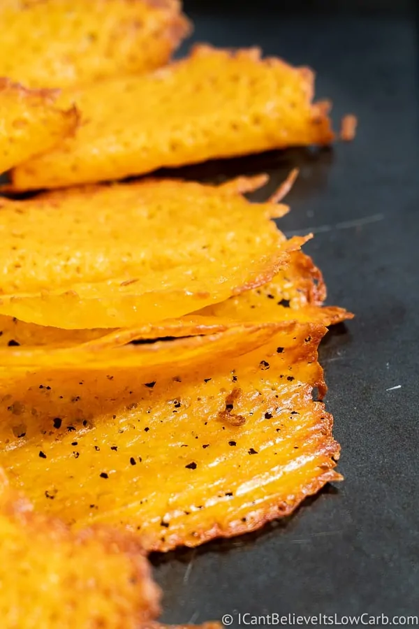 Keto Cheese Taco Shells on tray