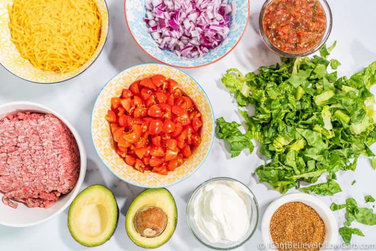 Healthy Keto Taco Salad Recipe w/ Ground Beef | Quick & Easy