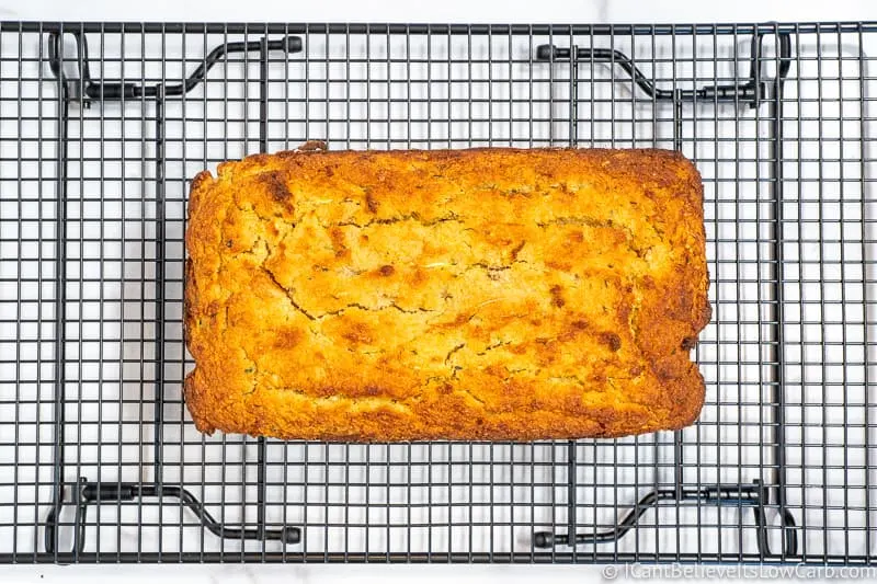 Almond Flour Zucchini Bread on cooling rack