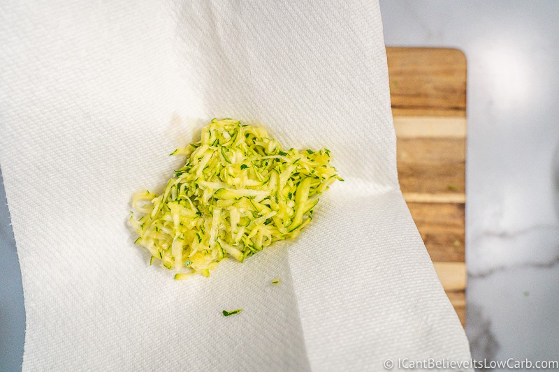draining water from grated Zucchini