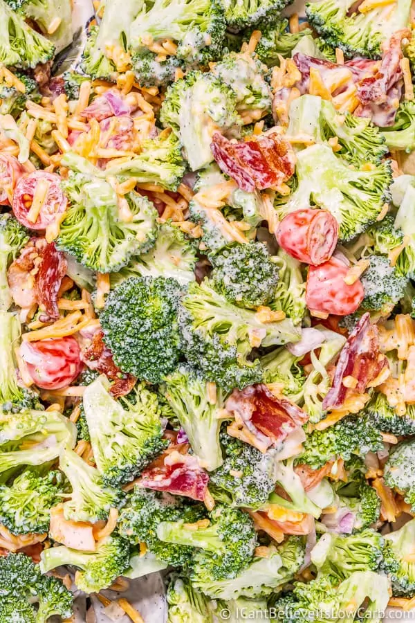 Keto Broccoli Salad with creamy dressing