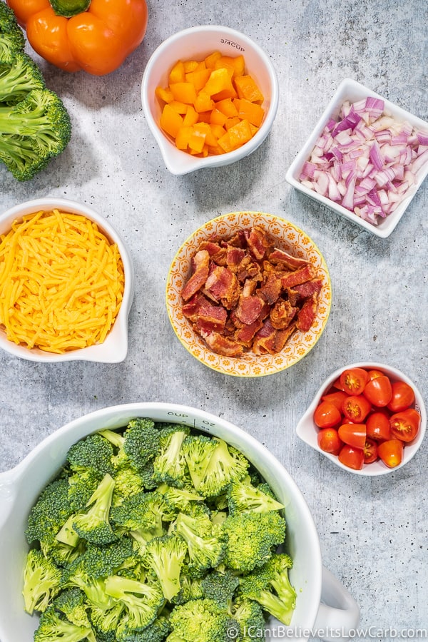 ingredients for Keto Broccoli Salad