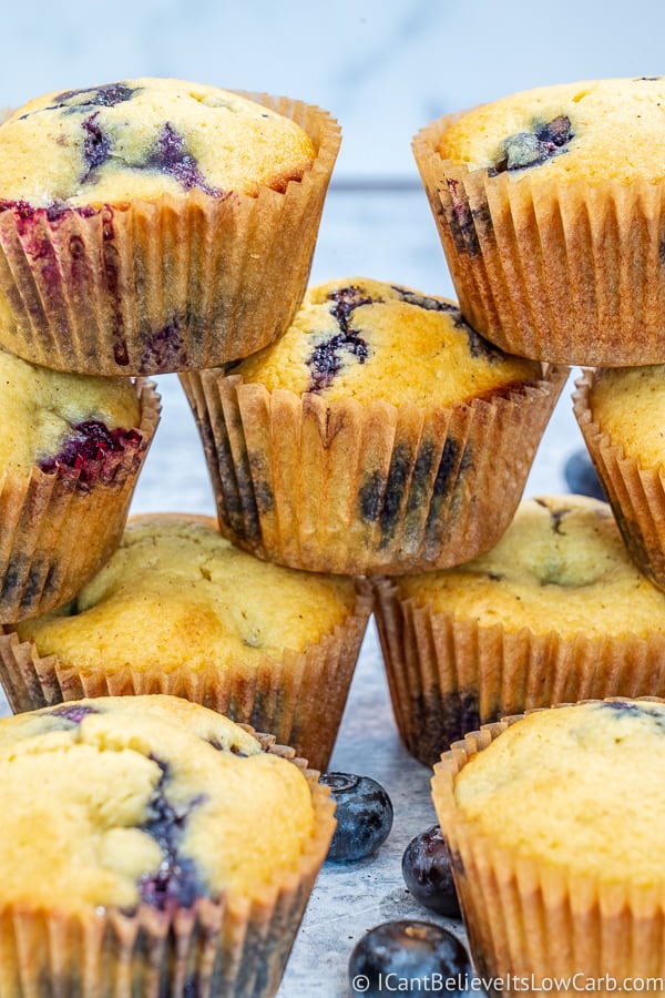 Low Carb Blueberry Muffins with almond flour