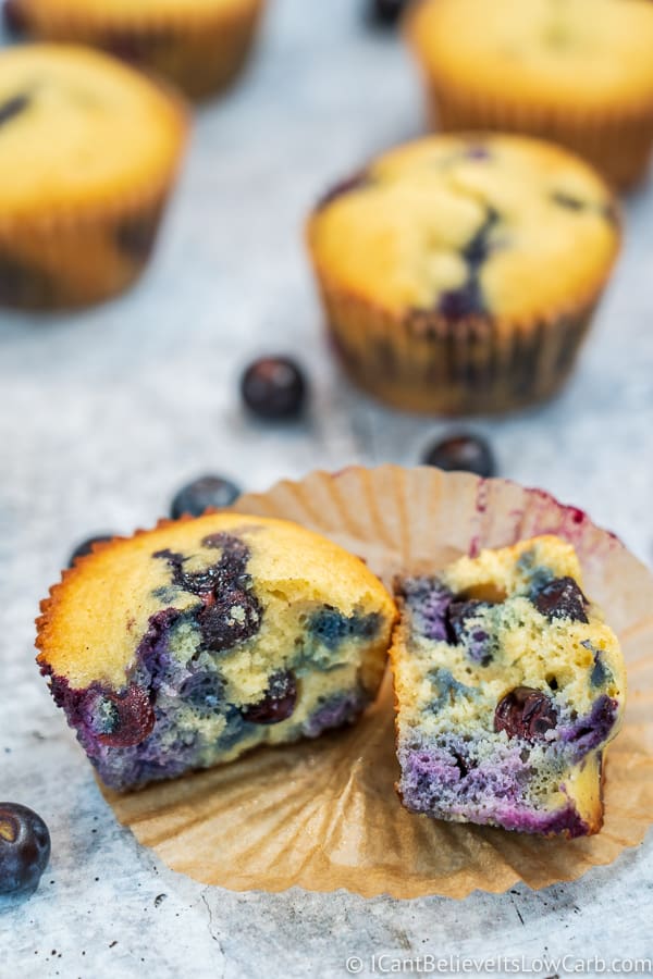 Keto Blueberry Muffins with Almond Flour