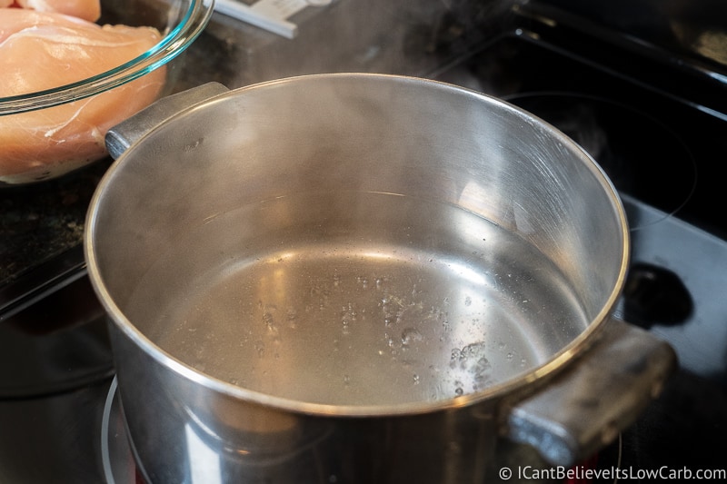 pot of boiling water on the stove
