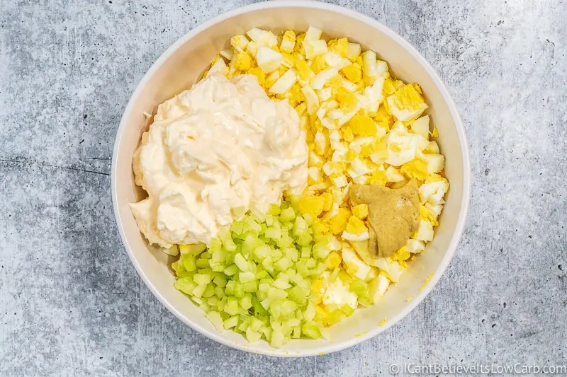 celery mayonnaise and mustard for Keto Egg Salad