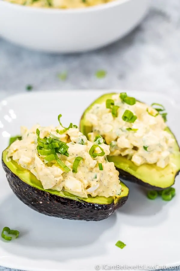 Keto Egg Salad inside avocado