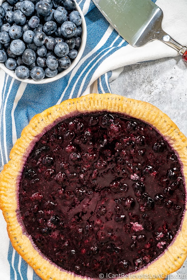 easy sugar free Blueberry Pie