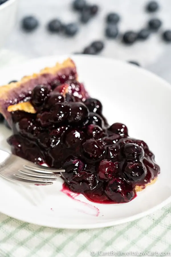 Keto Blueberry Pie recipe with fresh blueberries