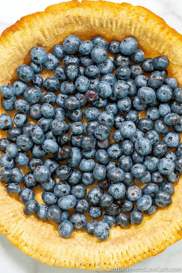 Keto Pie crust filled with blueberries