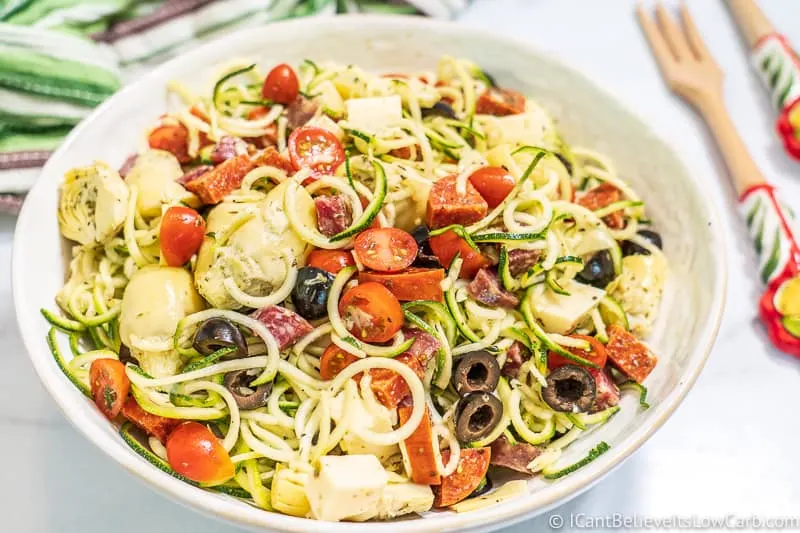 Italian zucchini noodle salad