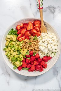 Easy Strawberry Salad Recipe with Avocado and Feta Cheese