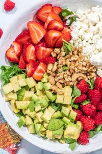 Easy Strawberry Salad Recipe with Avocado and Feta Cheese