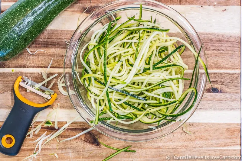 freshly made Zucchini Noodles