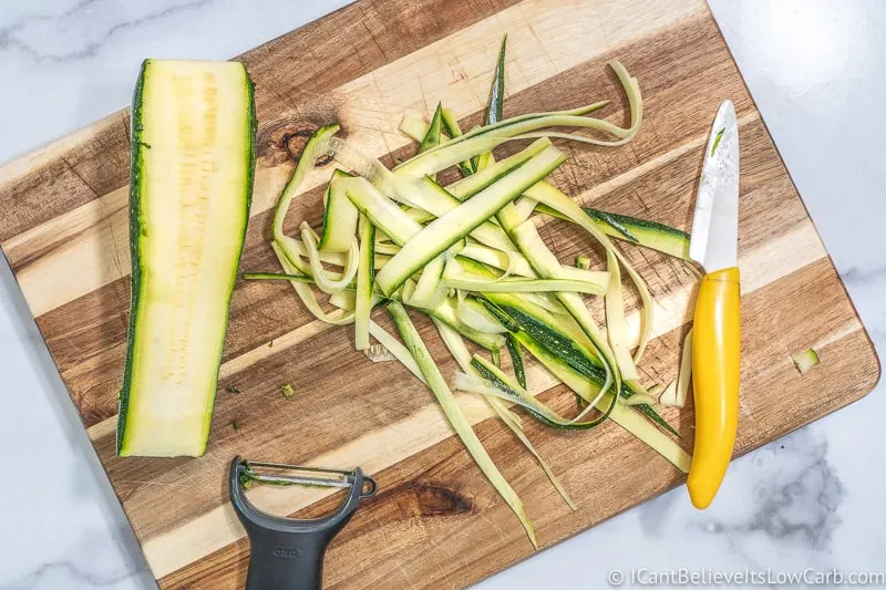 making Zucchini Noodles with a knife