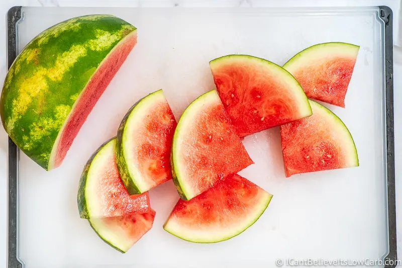 Watermelon cut into triangle slices