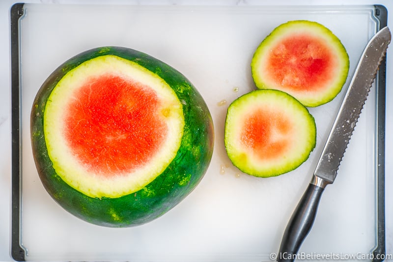 How to cut the ends of a watermelon