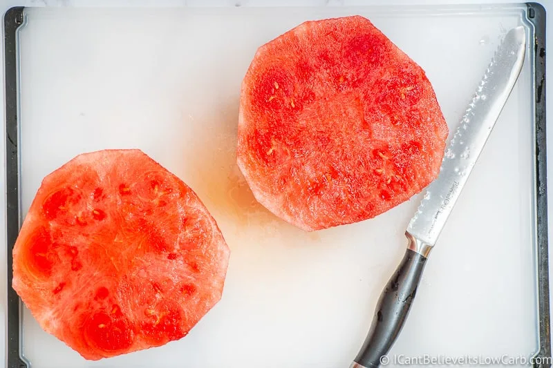 Peeled Watermelon cut in half