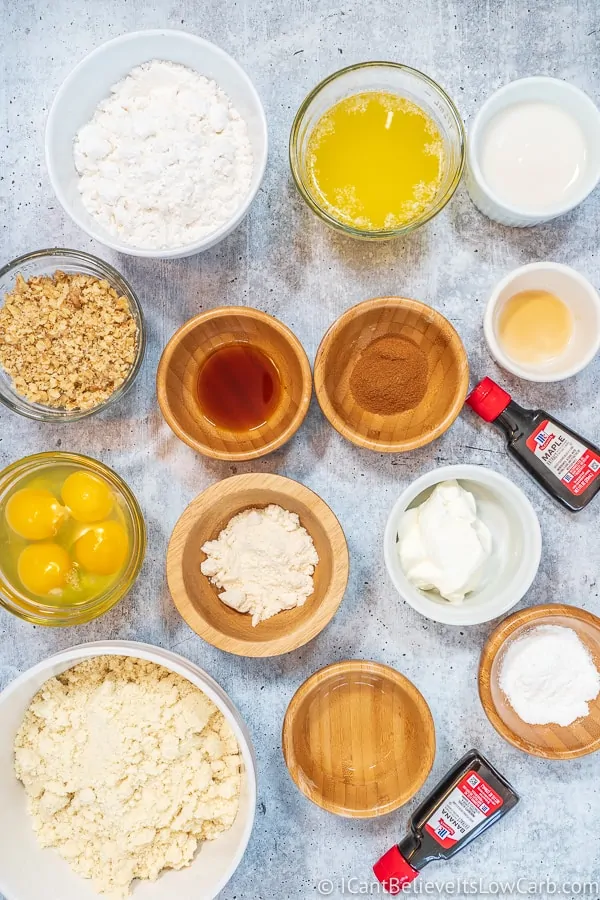 Ingredients for Almond Flour Keto Banana Muffins