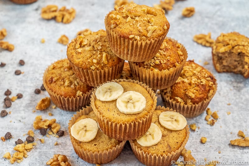 Healthy Low Carb Keto Banana Muffins Recipe w/ Almond Flour