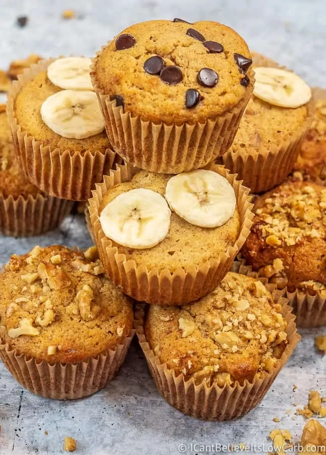 Easy Low Carb Keto Banana Muffins with almond flour