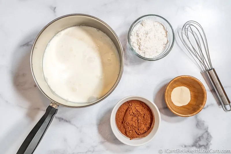 Adding Almond milk for Sugar Free Chocolate Pudding