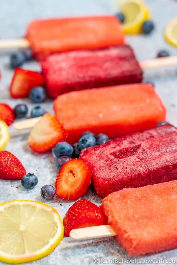 Keto Popsicles with fruit