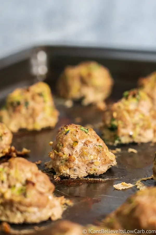 Turkey Zucchini Meatballs in the oven