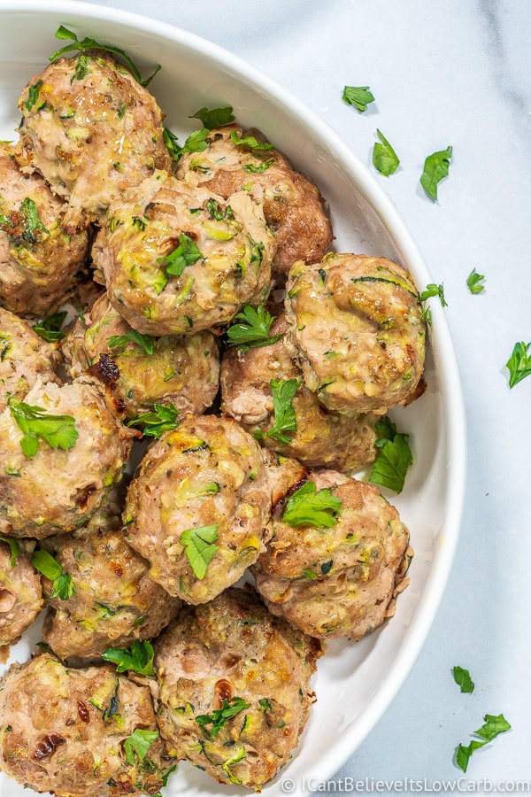 Turkey Zucchini Meatballs with parsley
