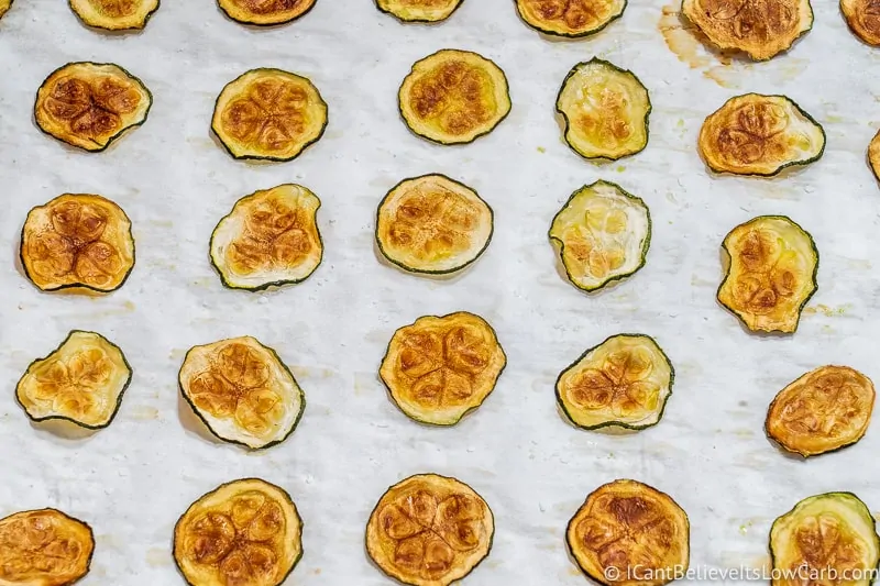 crispy Zucchini Chips on sheet pan