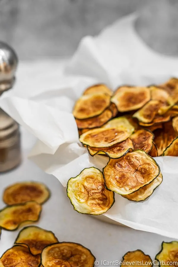 Recipe for crispy oven baked Zucchini Chips