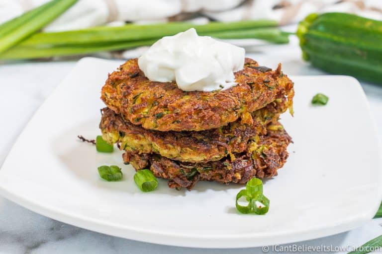 Easy Low Carb Keto Zucchini Fritters Recipe | No Flour