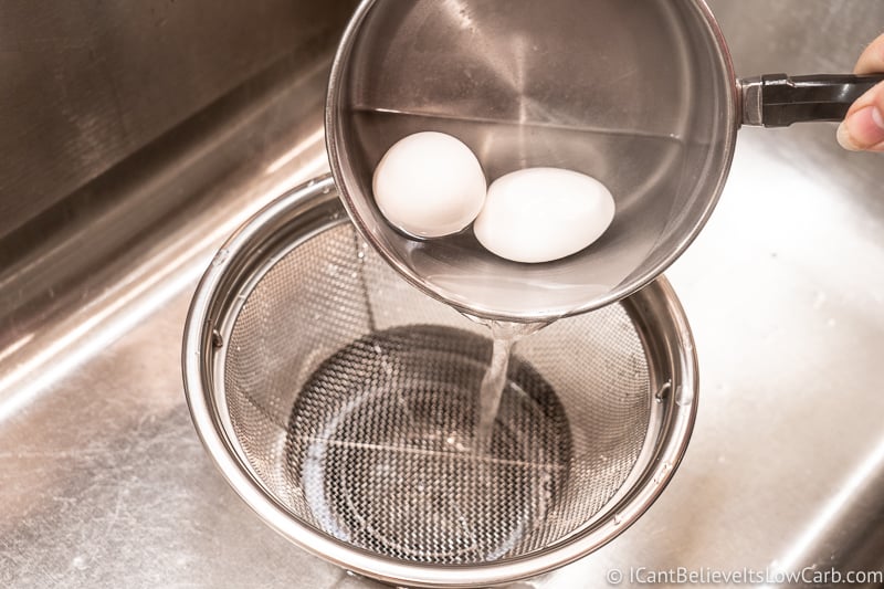 Draining water from Boiled Eggs