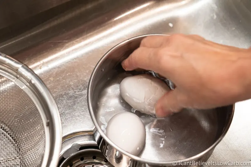 Cracking Hard Boiled Eggs in water