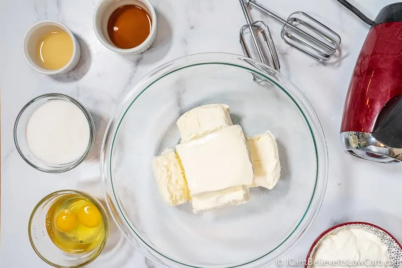 Ingredients for Keto Cheesecake filling