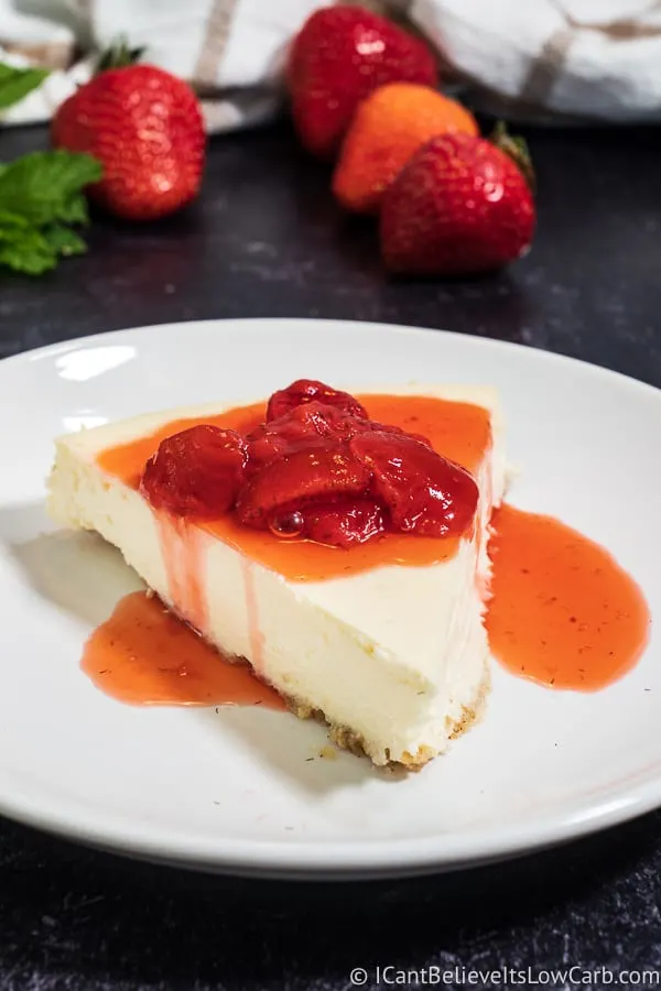 Low Carb Cheesecake Recipe with strawberries