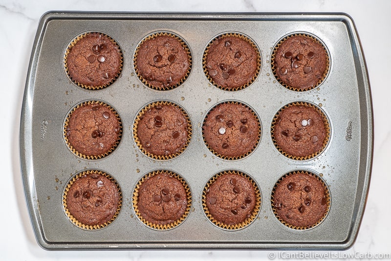 Freshly baked Keto Chocolate Muffins