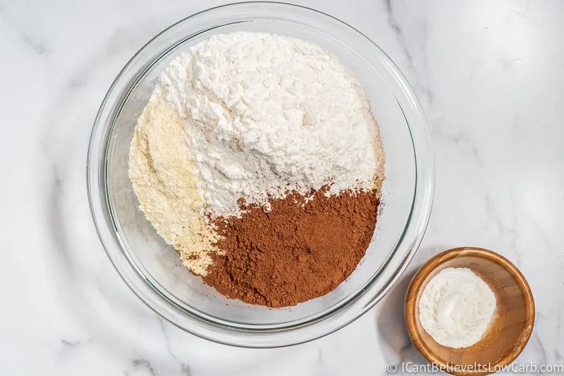 adding coconut flour to dry ingredients