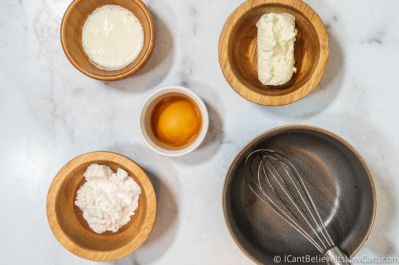 Ingredients for cream cheese frosting